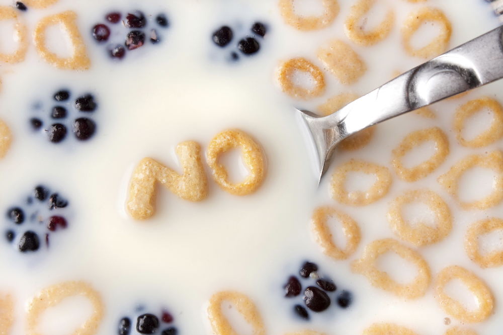 The Word NO In Cereal Letters