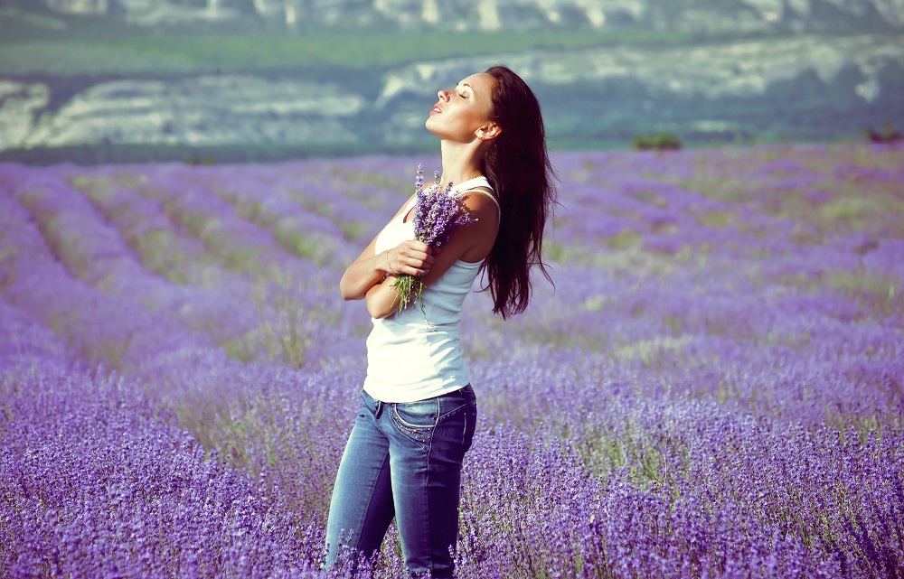 young beautiful girl in the summer on vacation