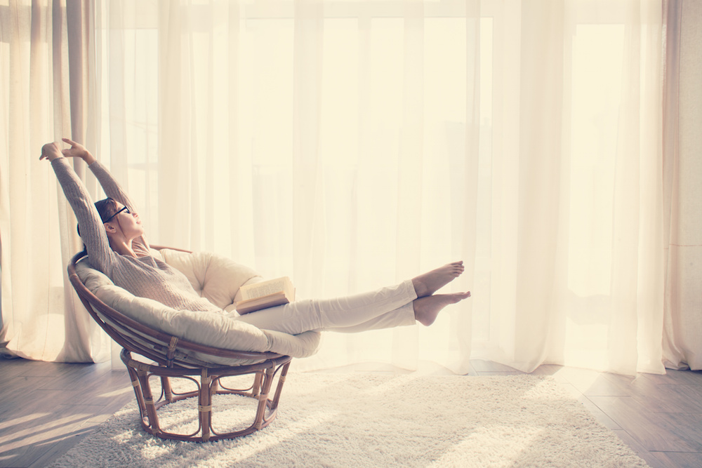 Woman relaxing in chair